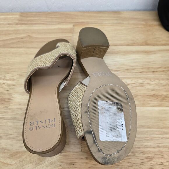 Donald Pliner Naia Embossed Heeled Slide Sandal Women's Tan Size US 8.5M - Picture 5 of 8